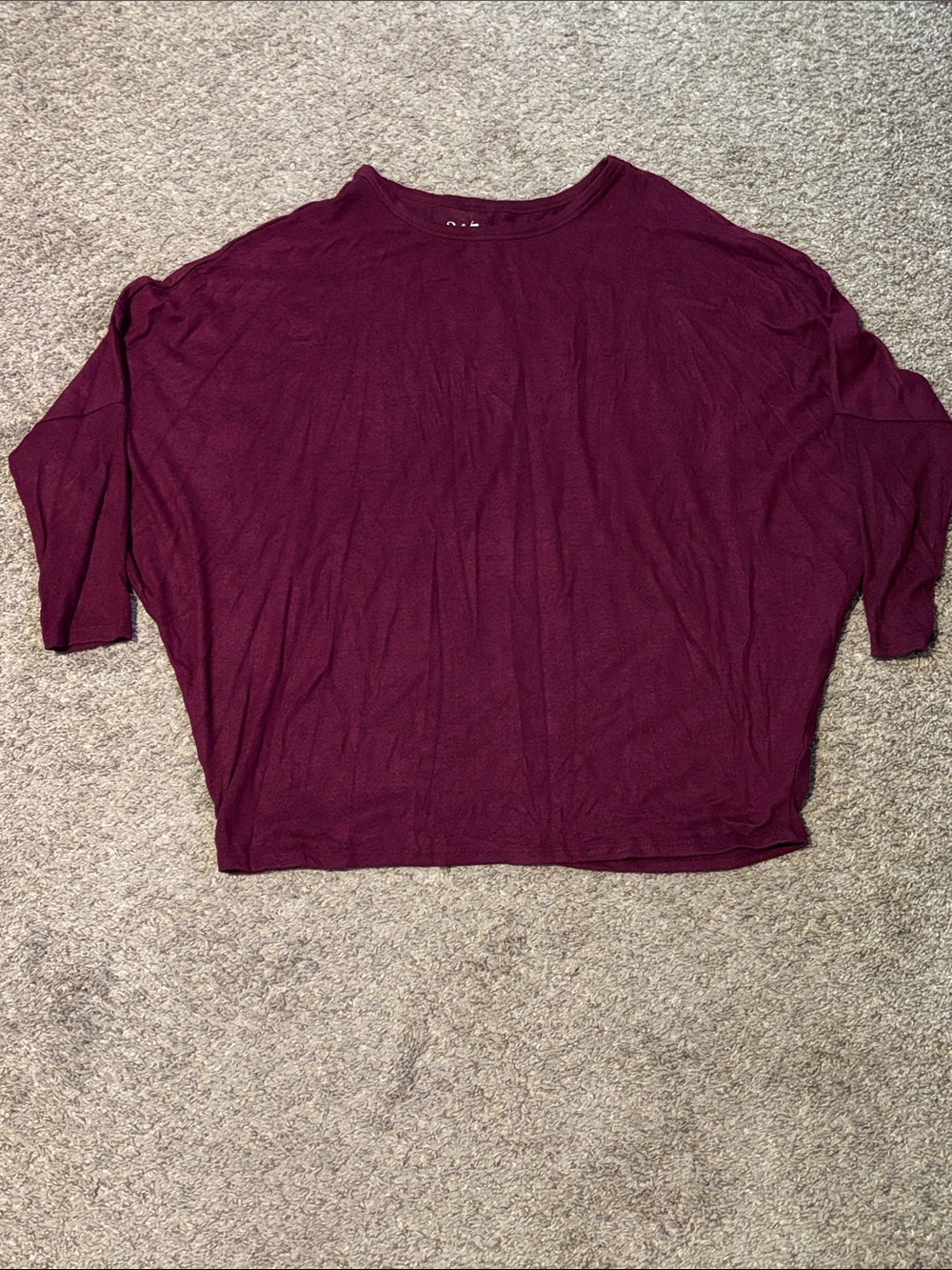Maurices Burgundy Dolman Sleeve Pullover Top with bat wing sleeves